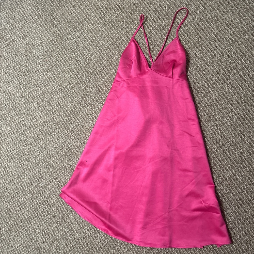 Elegant Backless Pink Dress